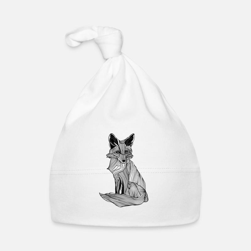 Lines art fox #fox Organic Baby Cap