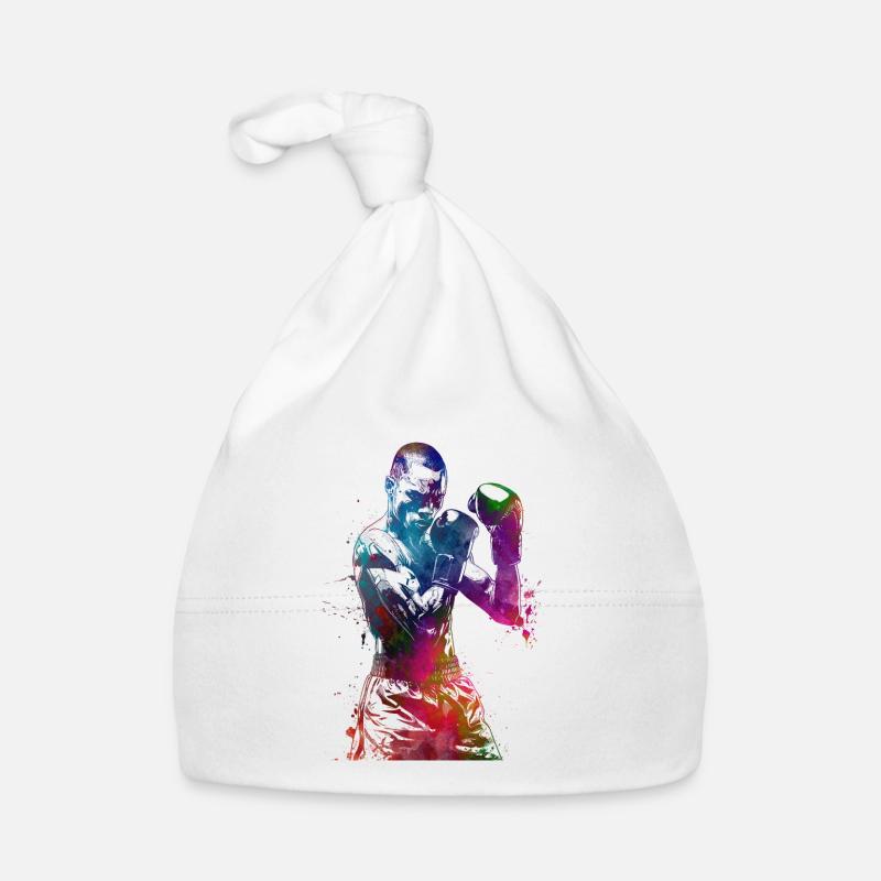 Boxe sportive #boxing - Bonnet bio Bébé - blanc