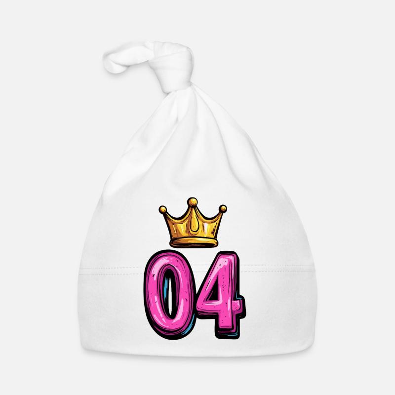 4 Zahl Krone Baby Bio-Mütze