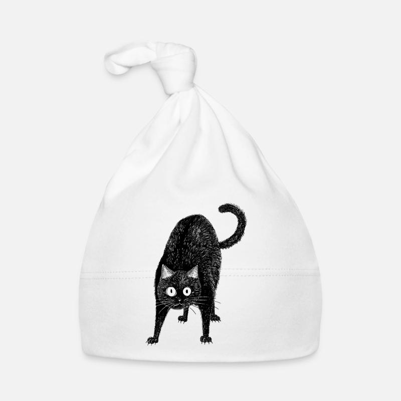 Black cat Organic Baby Cap