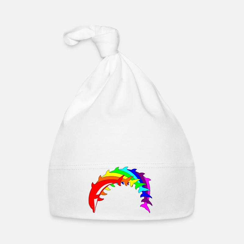 Regenbogen Delfine Baby Bio-Mütze