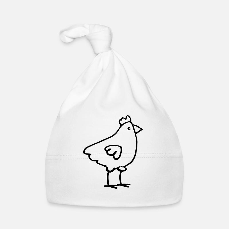 poulet - Bonnet bio Bébé - blanc