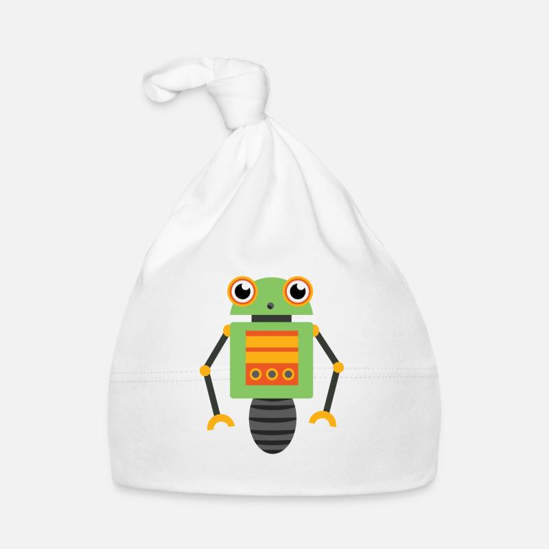 Roboter - Baby Bio-Mütze - Weiß