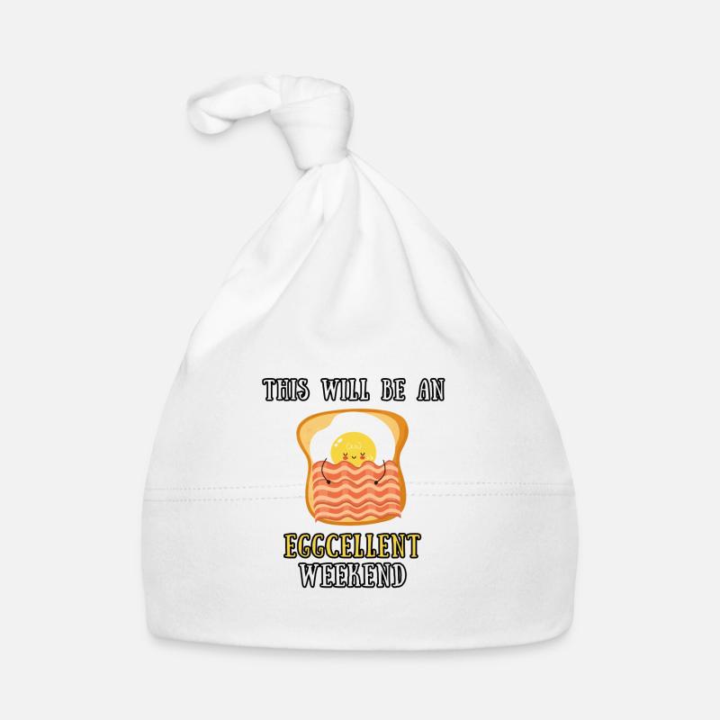 Wochenende Spruch Spiegelei Ei Bacon Toast Weekend Baby Bio-Mütze
