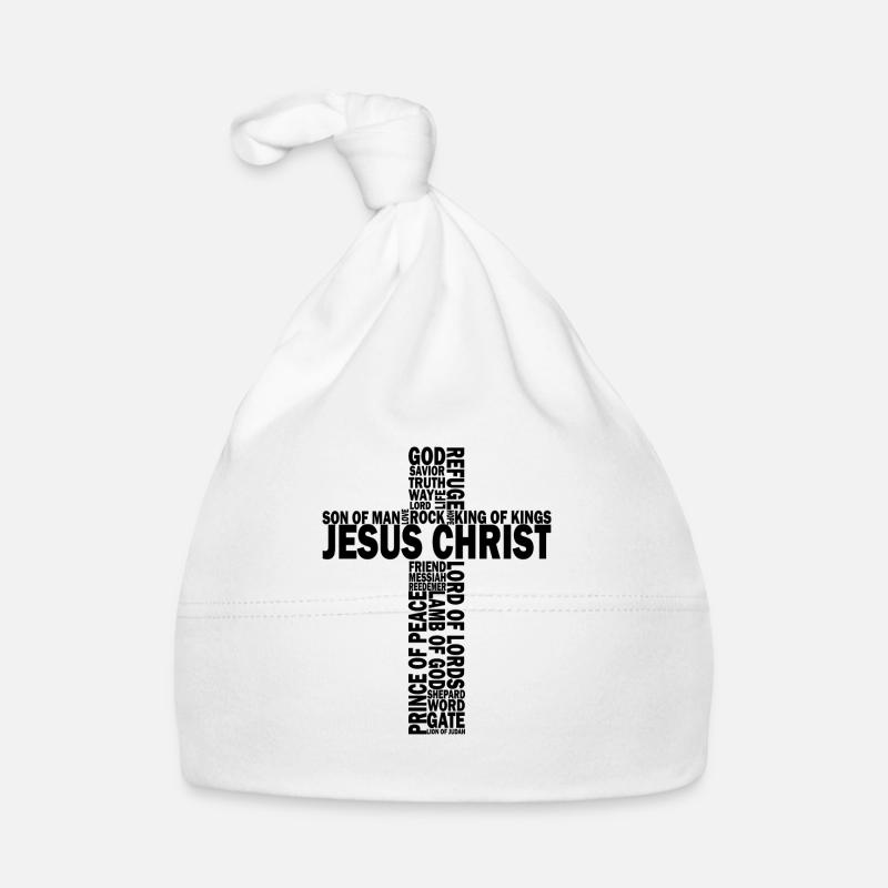 Jésus-Christ Faith Don - Bonnet bio Bébé - blanc