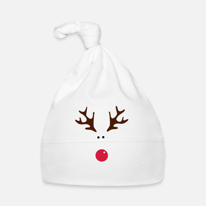 Rudolph - Organic Baby Cap - white