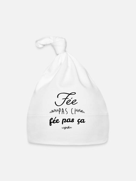 Fée pas ci fée pas ca - Bonnet bio Bébé - blanc - Devant