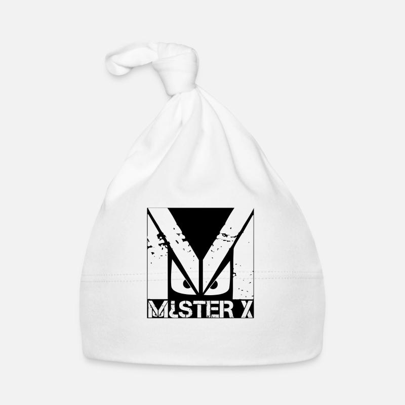 MR X seulement M négatif - Bonnet bio Bébé - blanc