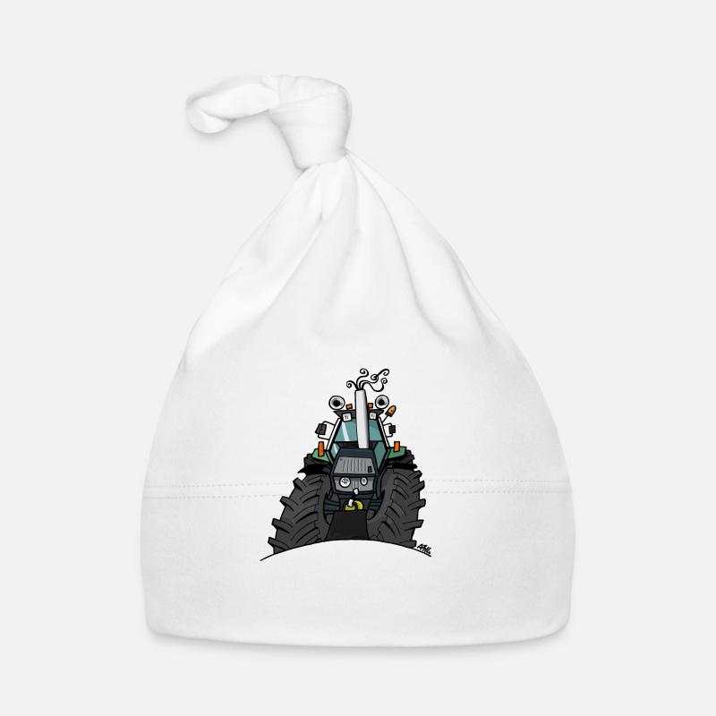 367 Green tractor Organic Baby Cap
