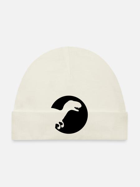 dino_rex_logo_f1 - Bonnet bio Bébé - blanc - Devant