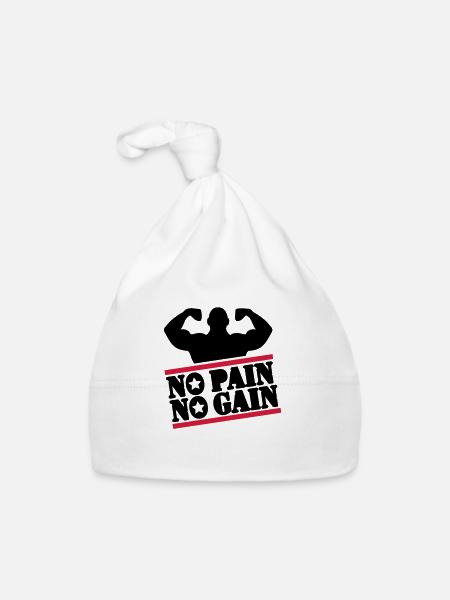 pain_bodybuilding_f2 - Bonnet bio Bébé - blanc - Devant