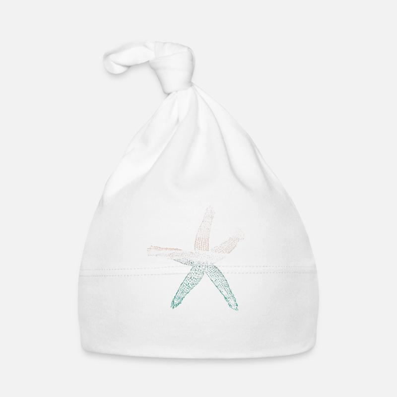 Seestern - Baby Bio-Mütze - Weiß