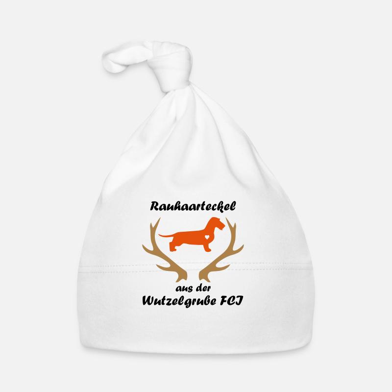 Wutzelgrube Logo Geweih - Baby Bio-Mütze - Weiß