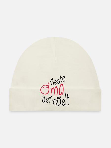 Gift for Grandma - Best Grandma in the world - Organic Baby Cap - white - Front