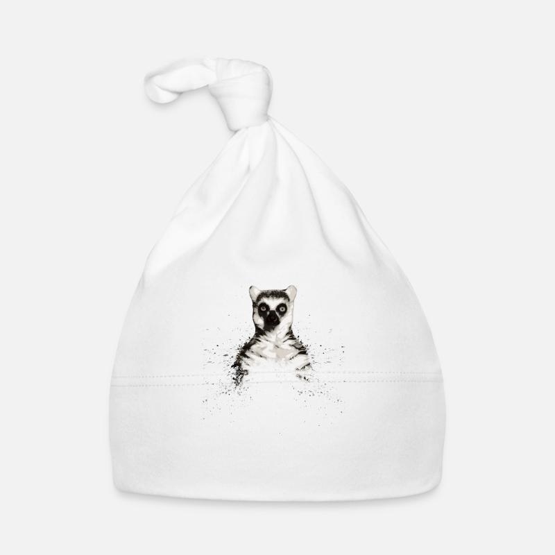 Lemurien Splash - Bonnet bio Bébé - blanc