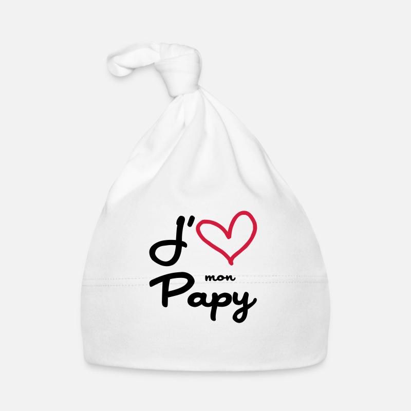 J'aime mon Papy / Grand-Père / Naissance / Bébé Bonnet bio Bébé