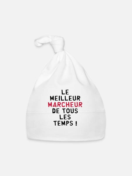 Course à pied / Marche / Marcheur / Running / Run - Bonnet bio Bébé - blanc - Devant