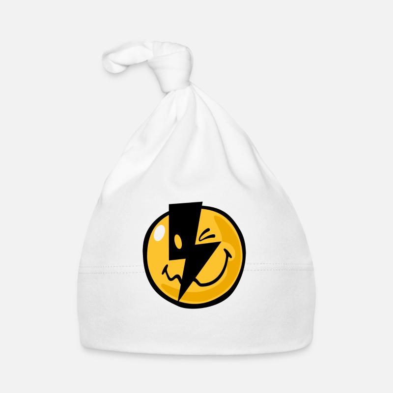 Smiley black lightening Organic Baby Cap