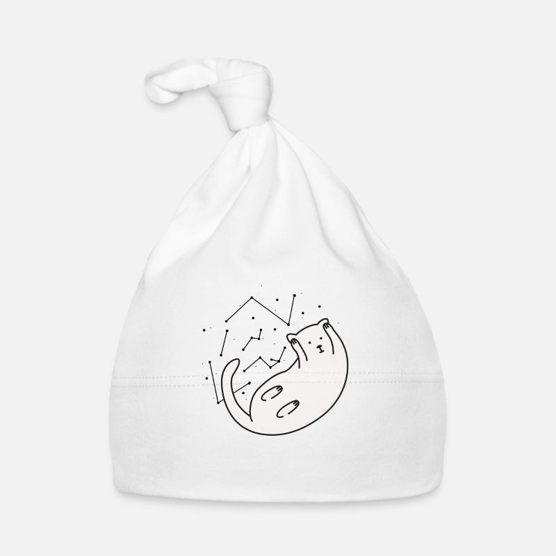 Space Cat version 2 - Bonnet bio Bébé - blanc