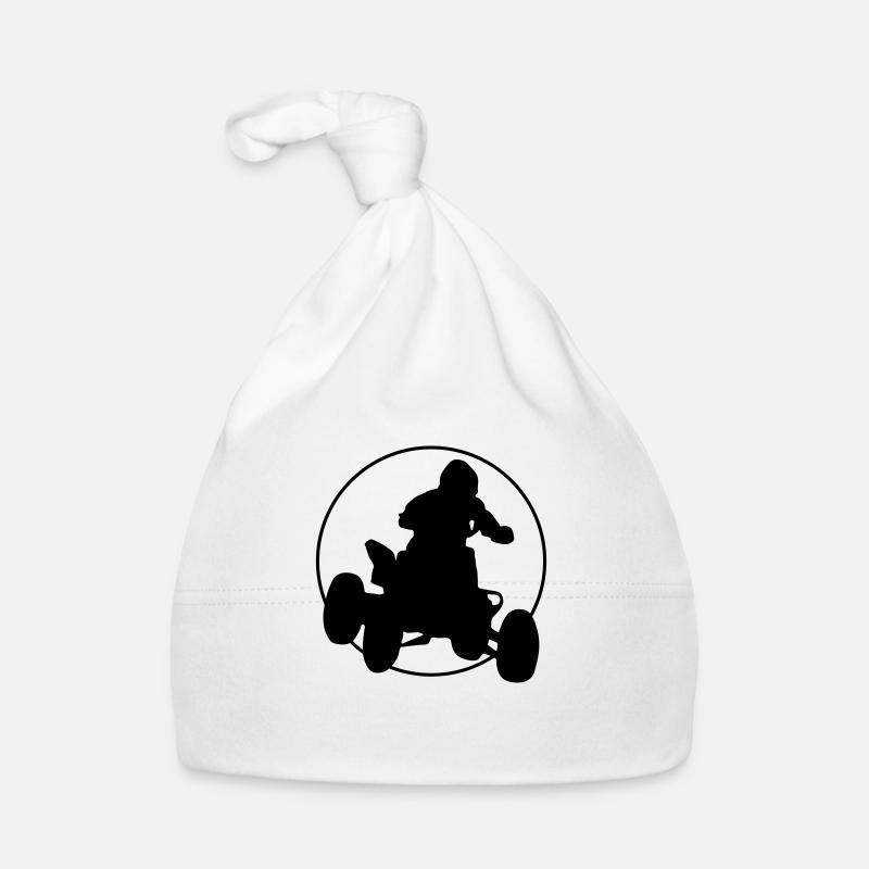 buggy racer silhouette - Baby Bio-Mütze - Weiß