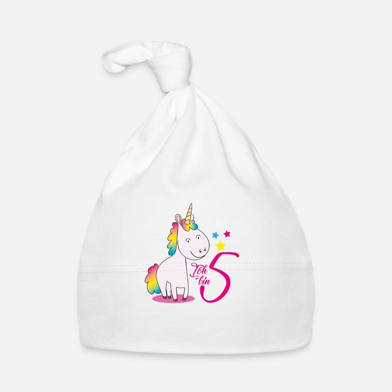 Ich bin fünf - Einhorn Baby Bio-Mütze