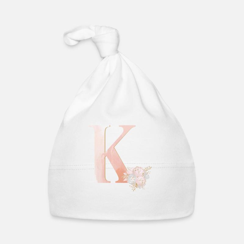Lettre K avec des fleurs Bonnet bio Bébé