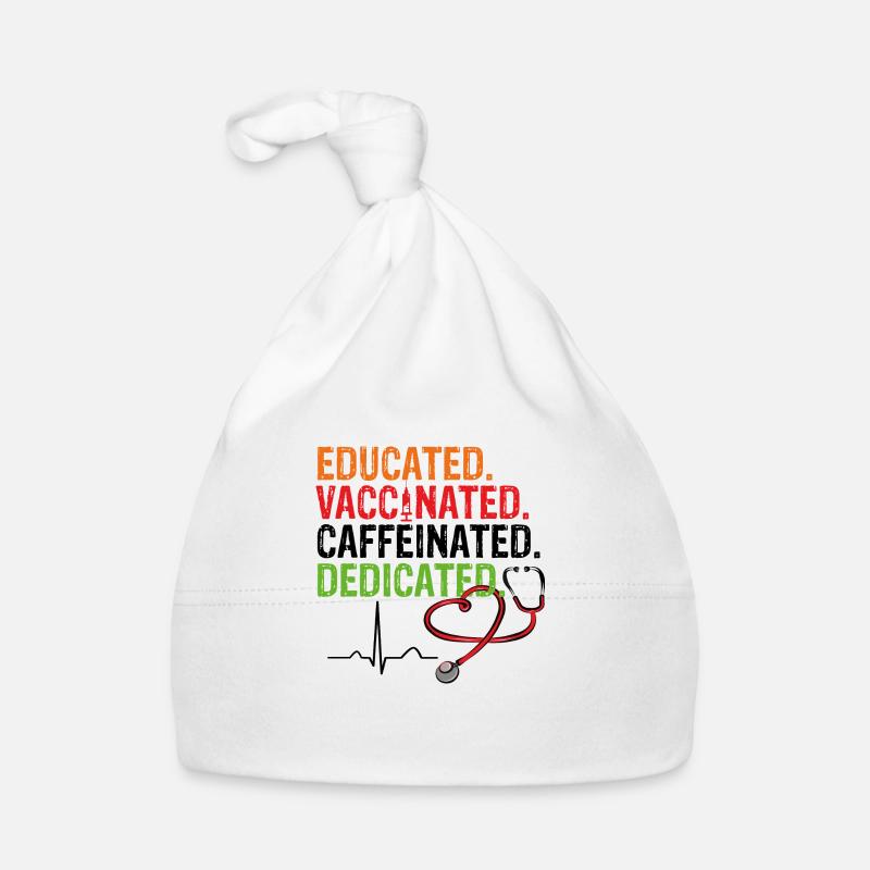 Educated Vaccinated Caffeinated Dedicated Impfung - Baby Bio-Mütze - Weiß