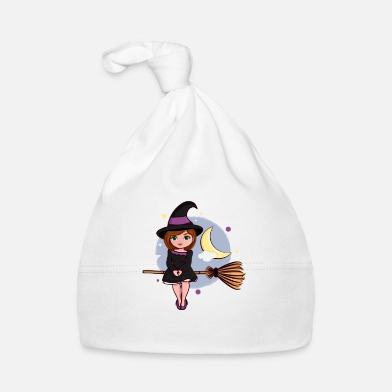 Cute Little Witch - Organic Baby Cap - white