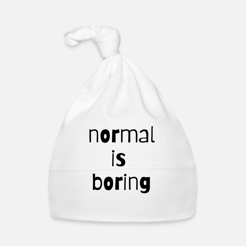 normal is boring normal ist langweilig anders Baby Bio-Mütze