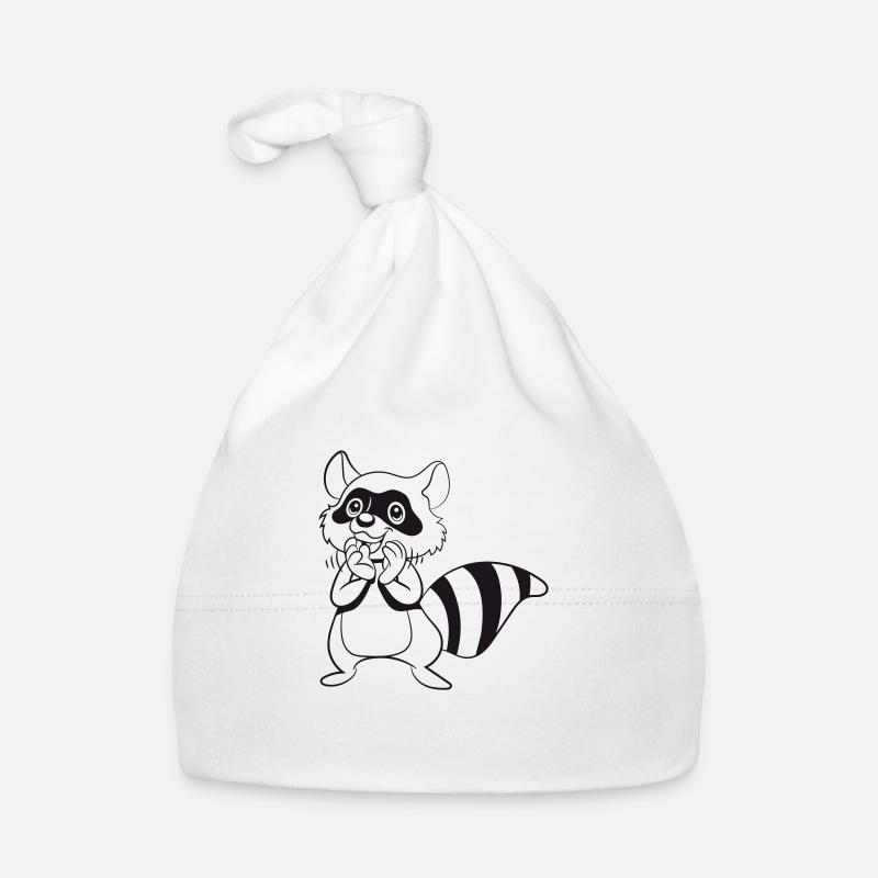 Sourire de rire de raton laveur Bonnet bio Bébé