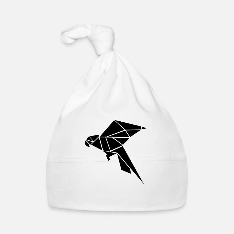 Origami Papagei Illustration Geschenkidee Baby Bio-Mütze