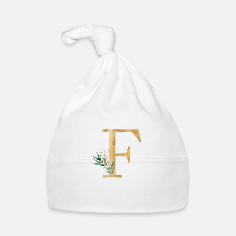 Monogramme personnalisable F Botanique Bonnet bio Bébé