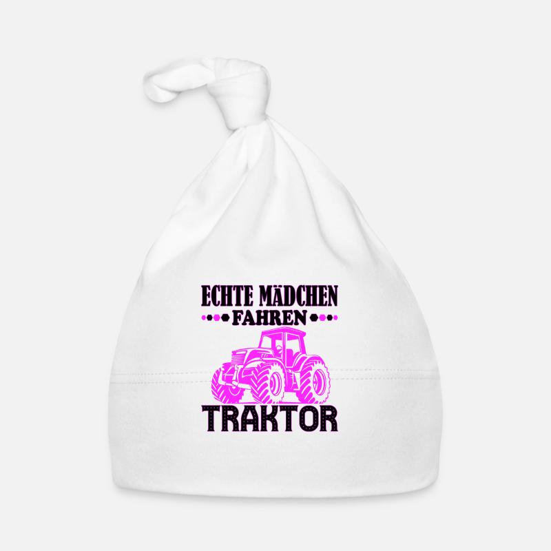 Echte Mädchen Fahren Traktor Baby Bio-Mütze
