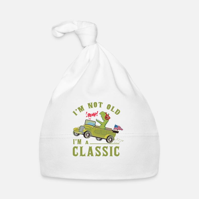 I'm not old i'm a classic t rex dinosaur riding ca Bonnet bio Bébé