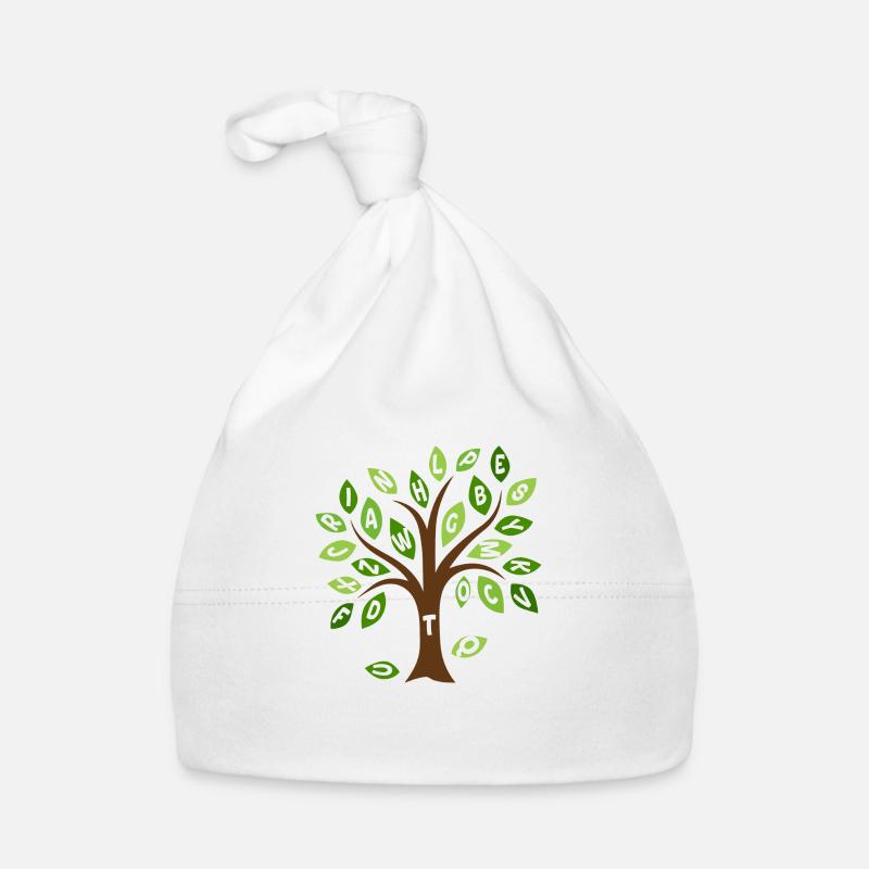 Alphabet leaf tree Organic Baby Cap