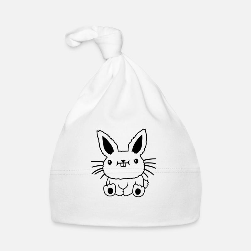 Petit lapin kawaii assis Bonnet bio Bébé