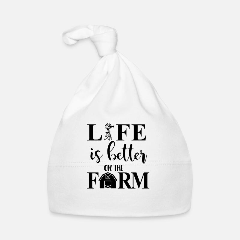 Life is better on the farm - Bonnet bio Bébé - blanc