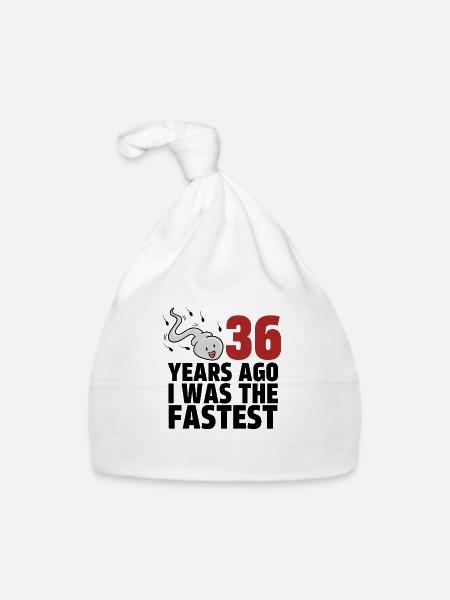 Vor 36 Jahren war ich der Schnellste - Baby Bio-Mütze - Weiß - Vorne