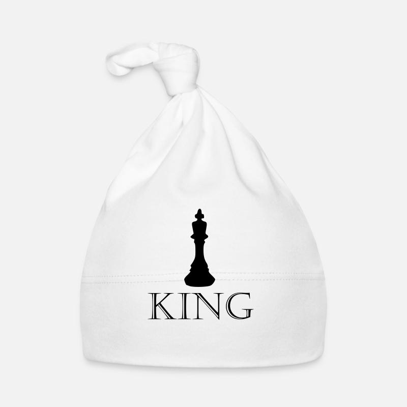 King - Schriftzug mit Bild - Baby Bio-Mütze - Weiß