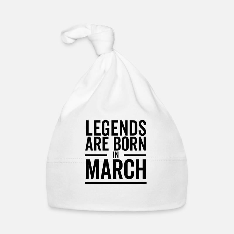 Les légendes naissent en mars - Bonnet bio Bébé - blanc