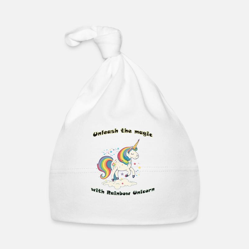 Licorne magique - Bonnet bio Bébé - blanc