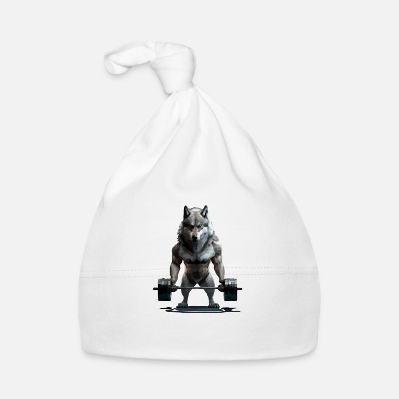 Le loup aux altères - Bonnet bio Bébé - blanc