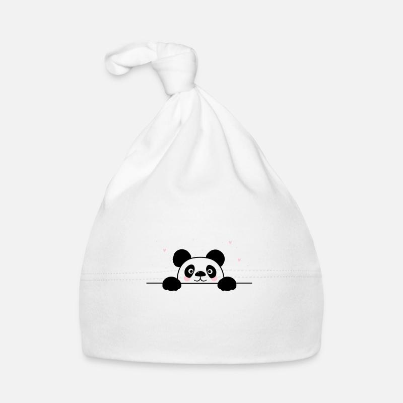 Lovable Panda mit Herzchen - Baby Bio-Mütze - Weiß