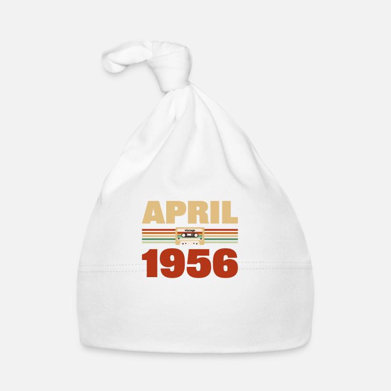67e anniversaire Avril Né en 1956 Idée cadeau Bonnet bio Bébé