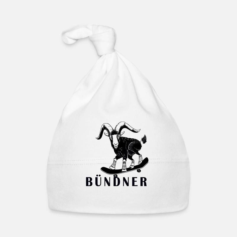 Bündner Steinbock Graubünden Grischa Grischun - Baby Bio-Mütze - Weiß
