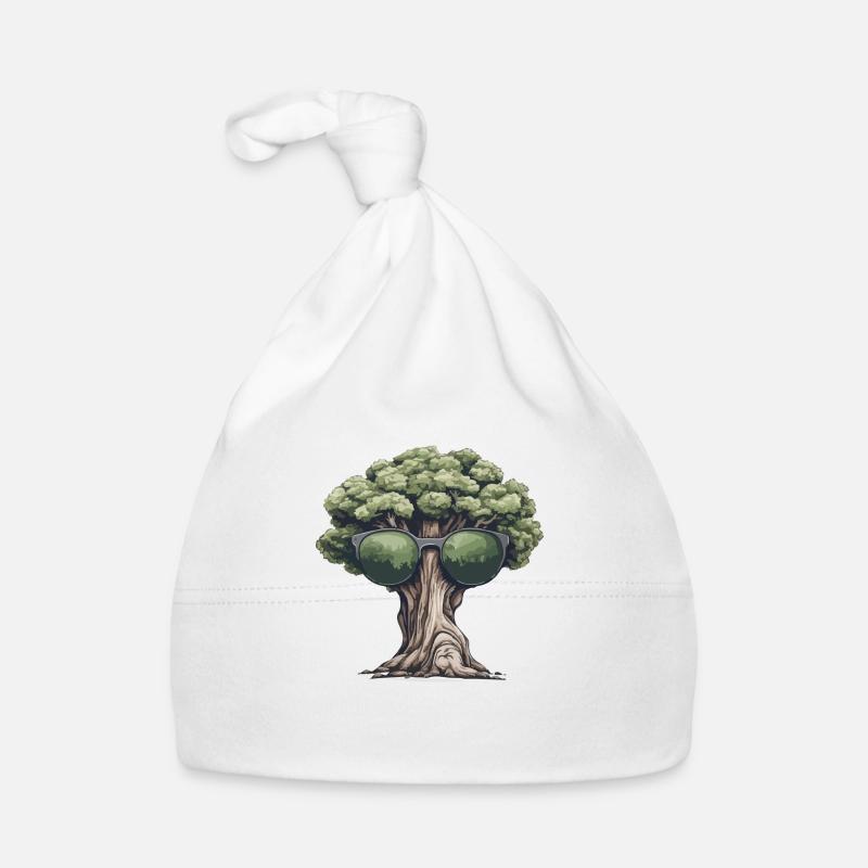 Tree with sunglasses Organic Baby Cap