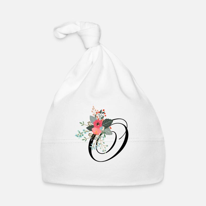 Lettre o fleuris Bonnet bio Bébé