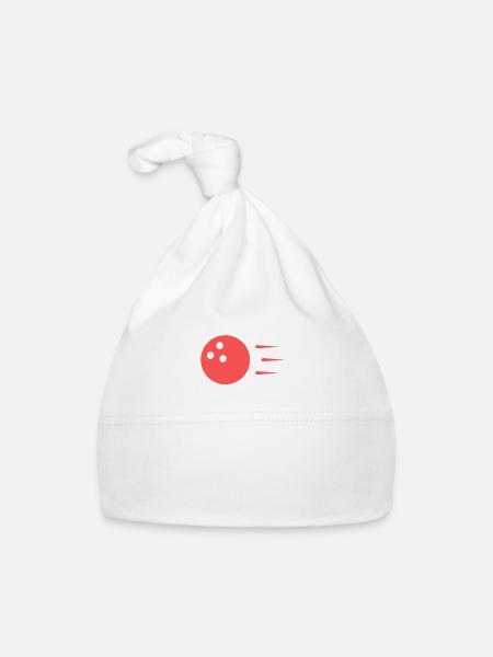Bowlen Sprüche Bowling Bowler Kegeln Geschenk - Baby Bio-Mütze - Weiß - Vorne