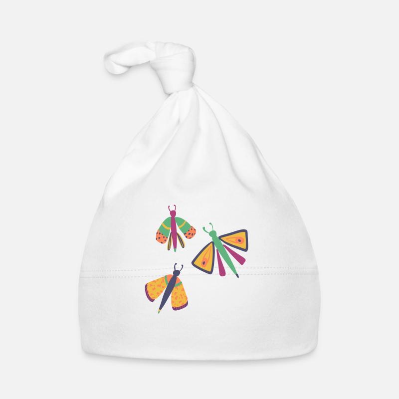 Glückliche Schmetterlinge - Baby Bio-Mütze - Weiß