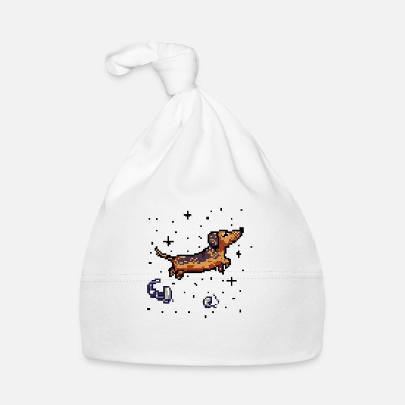 dachshund - Baby Bio-Mütze - Weiß